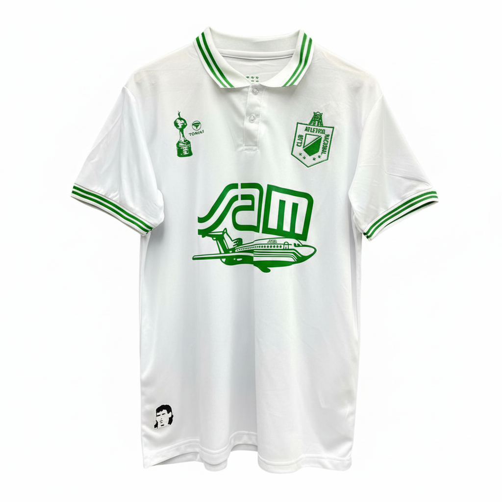 Camiseta Retro Atlético Nacional – Edición SAM Blanca 1989 💚⚽