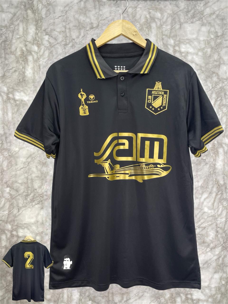 Camiseta Retro Atlético Nacional – Edición SAM Negra 1989 💚⚽