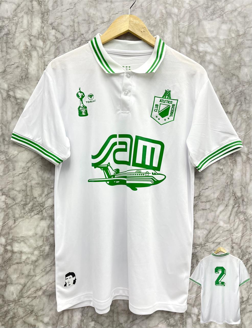 Camiseta Retro Atlético Nacional – Edición SAM Blanca 1989 💚⚽