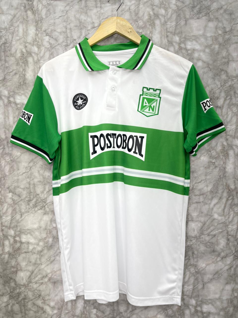 Camiseta Retro Atlético Nacional – Edición Postobón Blanca 2000 💚⚽